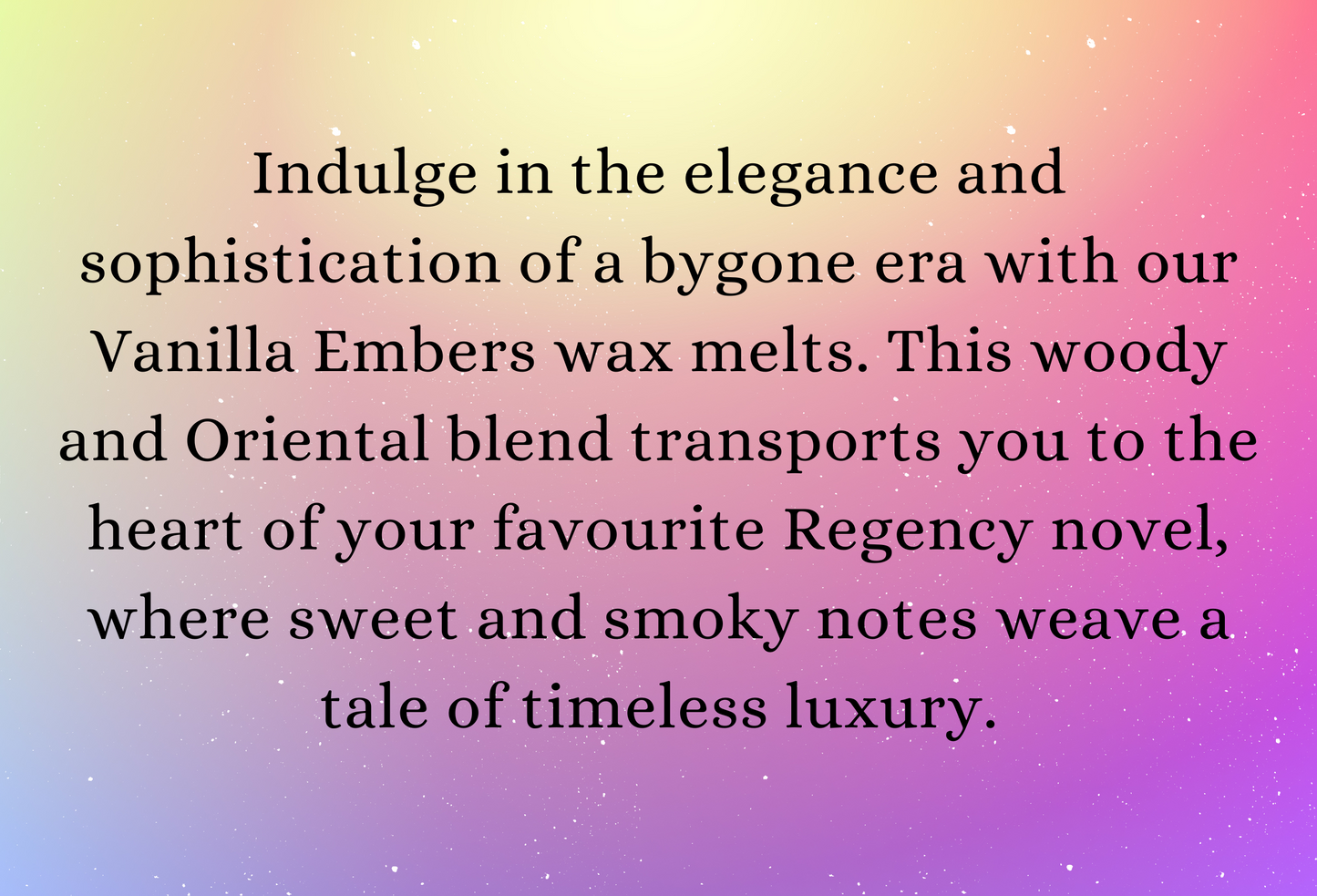 Vanilla Embers highly scented soy wax melts | Vegan | Eco-Friendly | Cruelty free | Plastic free packaging | Highly fragranced | Eco soy wax
