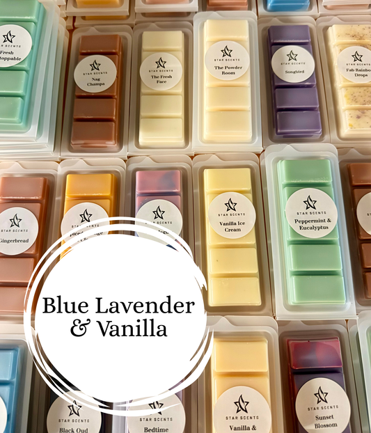Blue Lavender & Vanilla Soy Wax Melts | Highly Scented Home Fragrance | 100% Soy Wax | Long Lasting | Vegan | Cruelty-Free