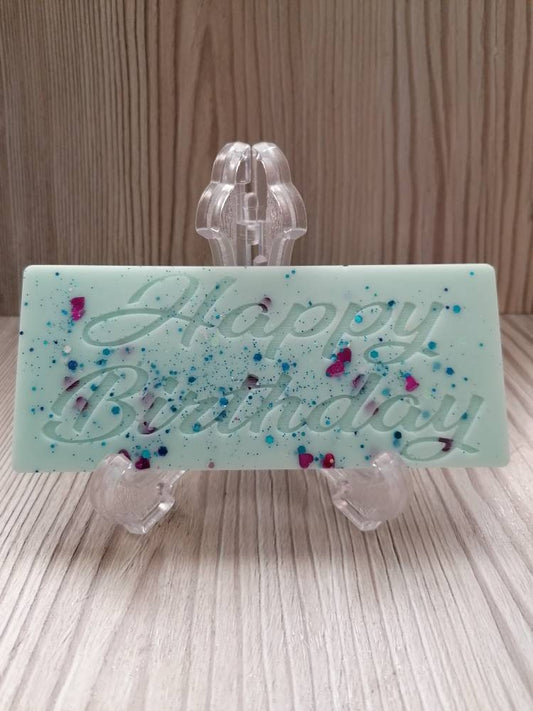 Happy Birthday highly scented soy wax melt snap bar | Gift idea | Vegan | Eco-Friendly | Cruelty free | Plastic free | Letterbox gift